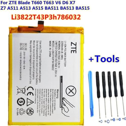 + Tools ! Li3822T43P3h786032 Orbic-RC-501L Battery For ZTE Blade T660 T663 V6 D6 X7 Z7 A511 A513 A515 BA511 BA513 BA515 Battery