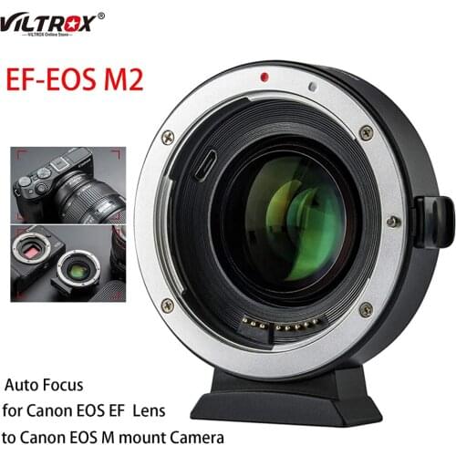 Viltrox EF-EOS M2 EF-M Lens Adapter ring 0.71x Focal Reducer Speed Booster Adapter for Canon EF lens to EOS M mount Camera M6 M3