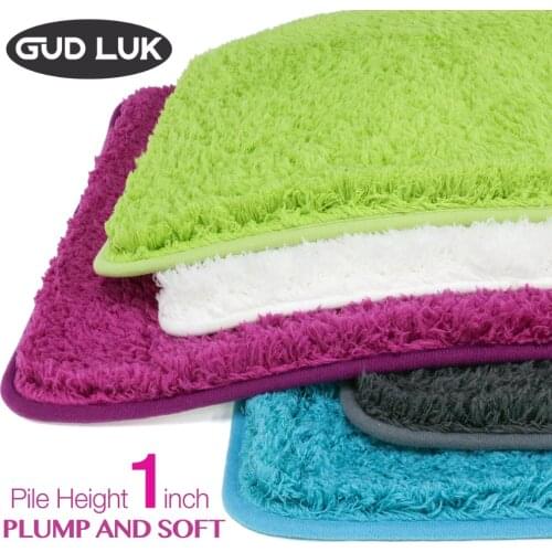Solid polyester bath mats Anti-skid Bathroommat PVC back Floor mats Shaggy Door Mat fur full and soft Carpets BHS-CXML-A01