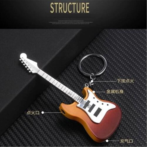 Metal Gas Lighter BD-20-1 Guitar Modeling Personalized Creativity Inflatable Lighter Small Toy Craft Outside Tool