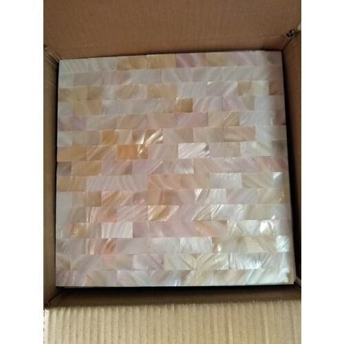 Natural color 100% Chinese freshwater shell seamless mother of pearl mosaic tile for bathroom decoration wall tile brick style