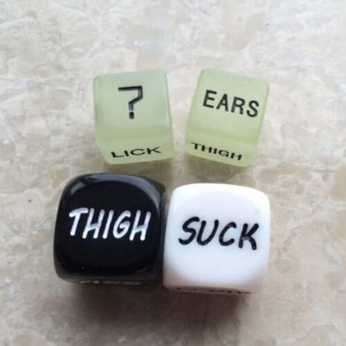 2Pcs/Pair 18Mm Dice Set Acrylic Club Party Sex Gambling Erotic Dice Toy Couple Novelty Love Funny Punishment Gift Board
