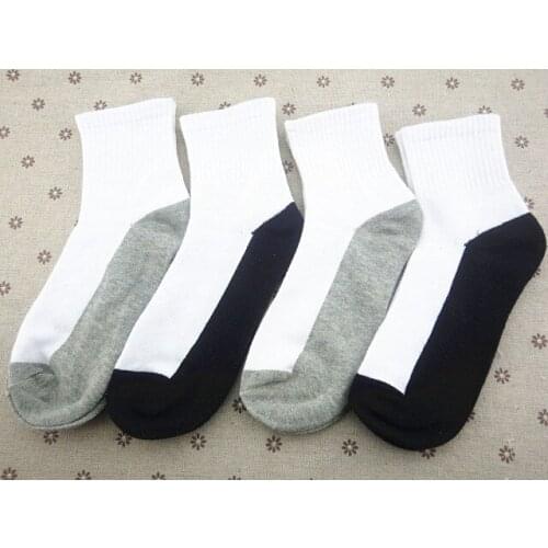 12Pairs Cotton Soft White Black Gray Socks Breathable Absorbing Sweat Sport Socks Boys Girls School Socks Children Healthy Socks