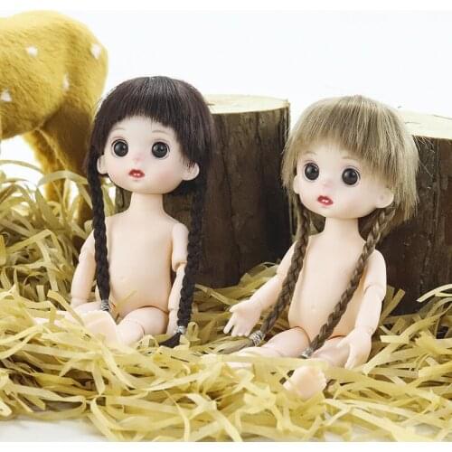 New 16cm Bjd Doll Naked Body White Skin Makeup 13 Movable Joints Fashion Diy Handmade Doll Toys for Girls Christmas Gifts
