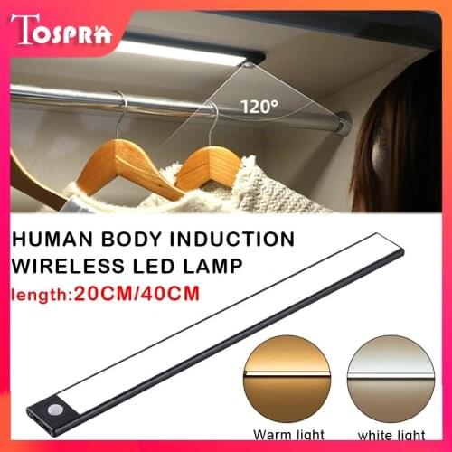 Portable Ultra-thin USB LED Cabinet Lighting 3 Modes Motion Sensor led Rechargeable Black Aluminum kitchen cabinets lights