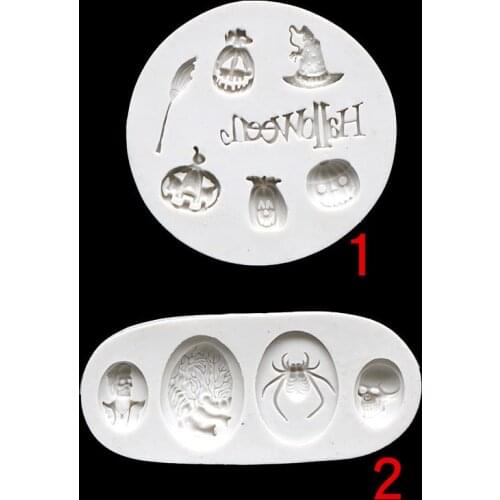 Pumpkin Ghost Mu Si Silicone Mold Fondant DIY Soft Clay Cake Decoration Mould 17-250