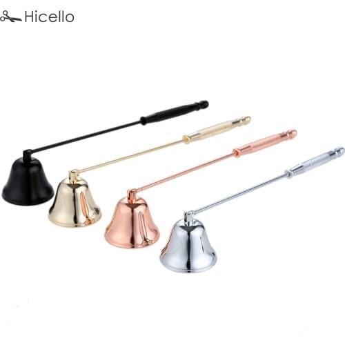 Candle Snuffer Stainless Steel Smokeless Candles Wick Bell snuffer Put Off flame Tool Cutter Black Gold Rose Silver Decoration