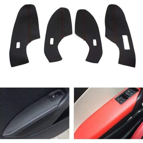 Only Hatchback Microfiber Leather Interior Door Handle Panel Armrest Protective Cover For VW Polo 2011 2012 2013 2014 2015 2016
