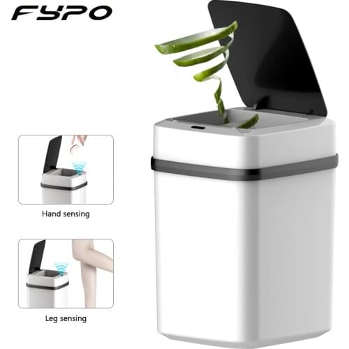 Fypo 10 L Automatic Touchless Smart Trash Can Infrared Motion Sensor Trash Bin Rubbish Waste Bin Kitchen Trash Can garbage bins