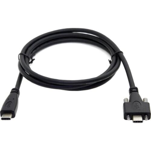 USB 3.1 Type-C Dual Screw Locking to USB-C 10Gbps Data Cable 1.2m Panel Mount Type