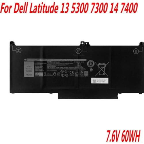 High Quality 7.6V 60WH MXV9V Laptop Battery For Dell Latitude 13 5300 / 2-in-1 7300 Latitude 14 7400
