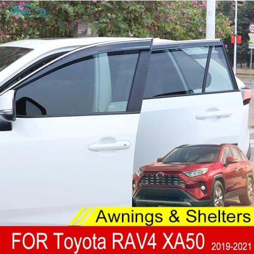 For Toyota RAV4 XA50 2019 2020 2021 Accessories Window Visor Sun Rain Wind Deflector Awning Shield Vent Guard Shade Cover Trim