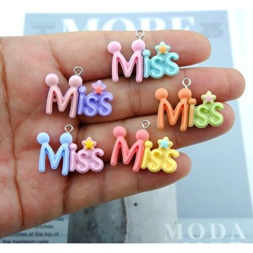 10pcs/Pack Miss Charms for Earring Key Chain Necklace Pendant Jewelry Accessories Findings Making