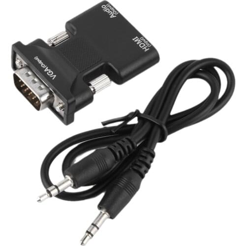 Hdmi to VGA Converter Female to Male Hdmi VGA Adapter With Audio 1080P HD Conversion Cable for Computer Laptop Projector PC TV