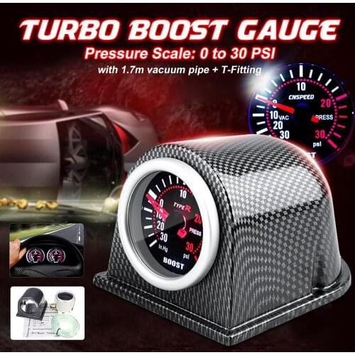 2" 52mm LED Car Gauge Turbo Boost Pressure Pointer Gauge Meter Sme Face Dials 0-30Psi