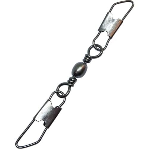 200/500/1000PCS Fishing Barrel Swivel With Double Snaps Freshwater Trout Bass Fly Stainless Steel Fishing Line Accessories