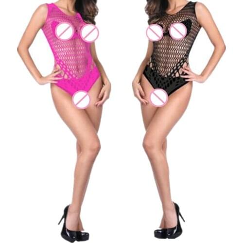 2020 Sexy Hot Erotic Fishnet Body stocking Lingerie Women Teddy Sleeveless Bodysuit Sexy Lenceria Catsuit Langerie Sexy Costumes