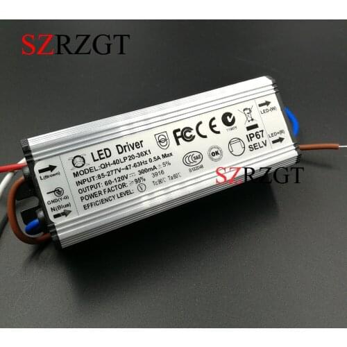 3pcs 40W LED Driver 300mA DC60-120V 20-36x1W Waterproof IP67 Constant Current Aluminum High Power LED Power Supply