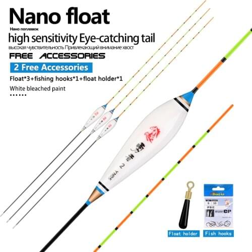 3pcs/lot High Sensible Fishing Floats Crucian&Carp Preferred Pesca 1-3# Composite Nano Bobbers Fishing Accessories Tackles(YN05)