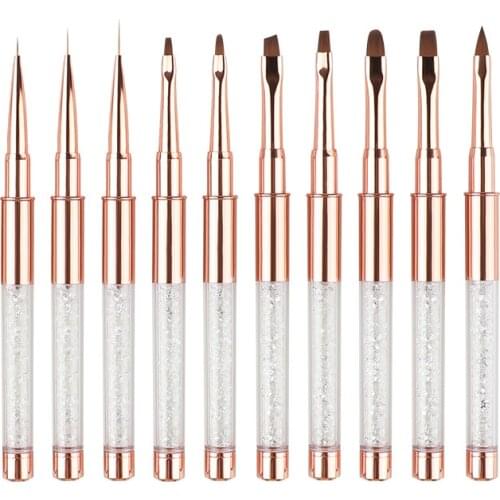 Acrylic 3D Nail Art UV Gel Drawing Painting Brush Design Carving Pen Pattern Drawing Pen Line Liner Manicure Tool Glitter Handle