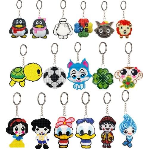 Cute Turtle Full Beaded Cross Stitch Key Chain DIY Material Kit Handmade Embroidery Backpack Car Pendant Handicraft