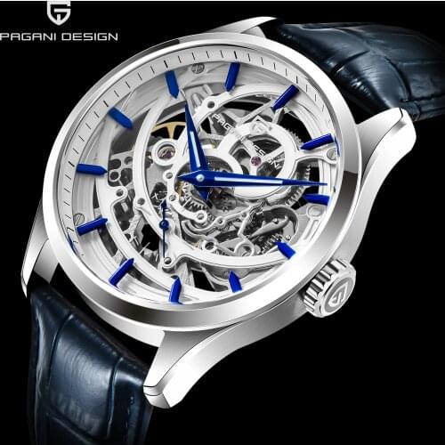 PAGANI DESIGN Men Watch New Leisure Fashion Leather Men Automatic Mechanical Skeleton Waterproof Watches Relogio Masculino 2020