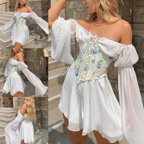 CHAXIAOA Summer Chiffon Dresses