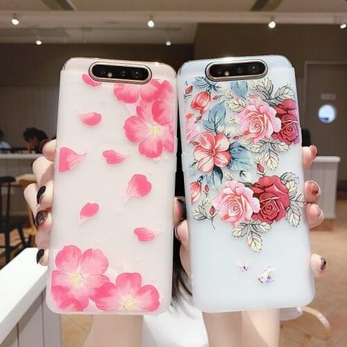 Case For Samsung Galaxy S20 S10 S10e S9 S8 M31 M31S M51 M21 Note 20 10 9 8 Plus Lite Ultra Soft TPU Relief Floral Phone Cover