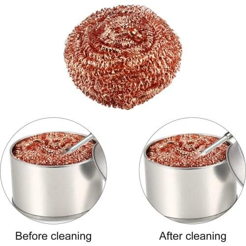 Cleaning Ball Desoldering Soldering Iron Mesh Filter Cleaning Nozzle Tip Copper Wire Cleaner Ball Metal Dross Box Clean Ball