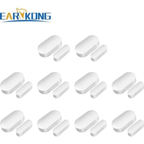 EARYKONG 10 PCS door open sensor door detector reed switch wireless 433MHz for house security wifi gsm home alarm garage alarm