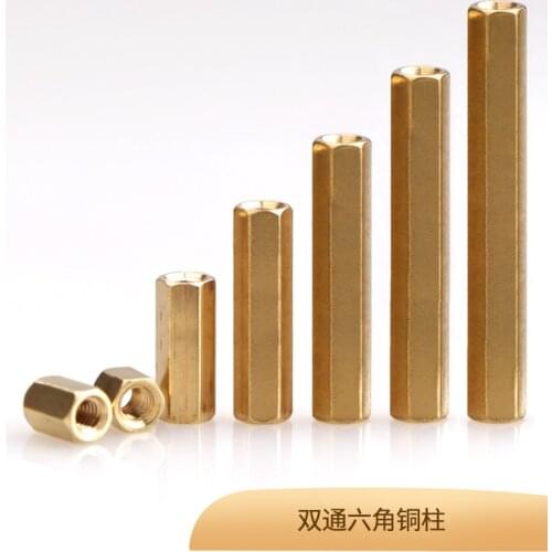 Double pass hexagonal copper column M3M4 double head isolation column nut column hollow chassis motherboard computer board coppe