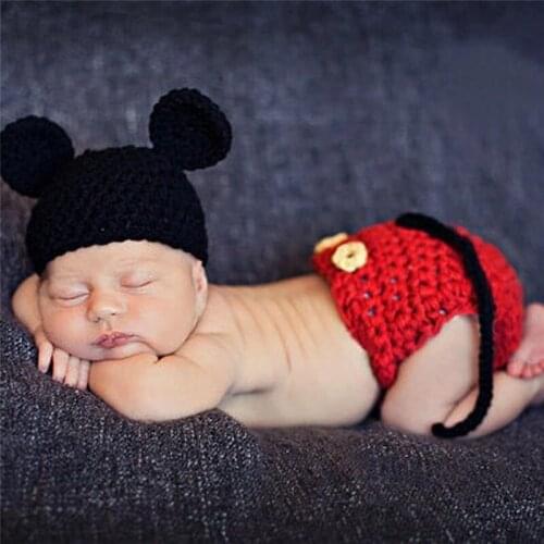 Newborn Baby Photography Props Accessories Boys Girls Crochet Knit Christmas Photo Props Baby Hat Caps Newborn Crochet Outfits