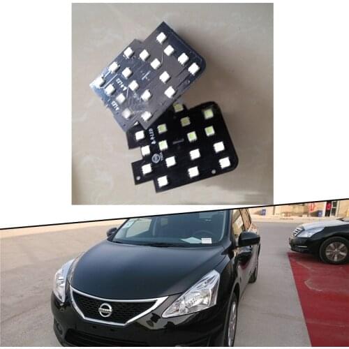 2x for Nissan Tiida Versa Latio C11 2007~2011 Interior Lights Dome Map Room Roof LED Lamps Reading Light Trunk Panel Update Lamp