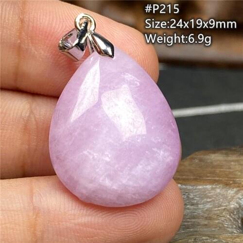 Top Natural Purple Kunzite Beads Pendant Jewelry For Women Man Crystal 24x19x9mm Beads Love Healing Gift Silver Gemstone AAAAA