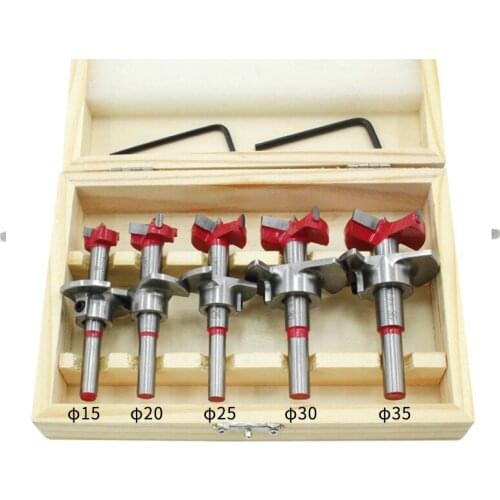 Woodworking Positioning Hole Opener Set Carbide Flat Wing Drilling Adjustable Hinge Hinge Reamer 15-35mm Reaming Drill Bit