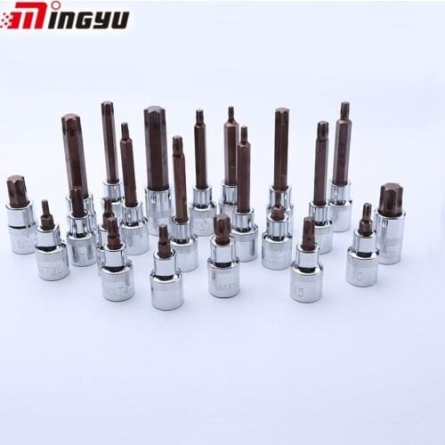 MingYu 1/2 Inch Drive 60mm 100mm Extra Long Torx Socket Bit T20 T25 T50 T52 T60 T70 Wrench Head Bits Screw Driver Auto Hand Tool