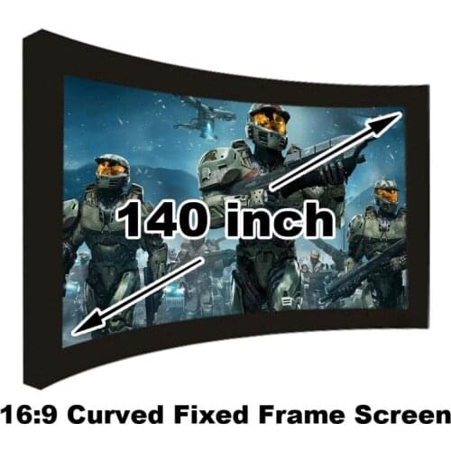 Professional Cinema 140 inch Curved Fixed Frame DIY Projection Screen 16:9 Matt White High Gain For HD Projector 3D Home Theater