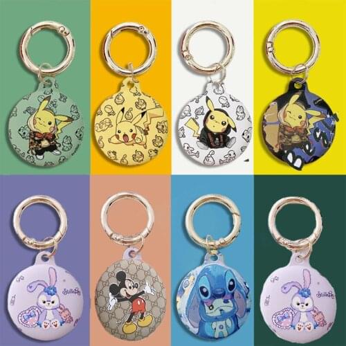 Pokemon Pikachu Anime Cartoon Couples AirTag Silicone Protective Sleeve Iphone Tracking Anti-lost Protector Soft Shell Keychain