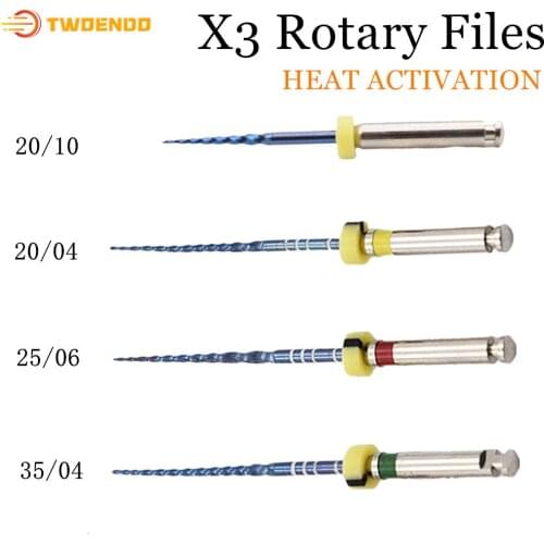 Dental Heat Activation Endo Rotary Files 21mm 25mm Assorted Nickel Titanium Root Canal Files Endodontics