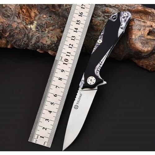 TIGEND 1809 Knife D2 Steel Folding Blade G10 Ball Bearing Pocket Army Knives Outdoor Hunting Knife Survival Tactical Utility EDC