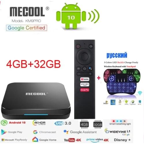 Androidtv 10.0 TV Box Google Certified MECOOL KM9 PRO 4GB 32GBAmlogic S905X2 4K Voice 2.4G 5G Dual Wifi BT4.0
