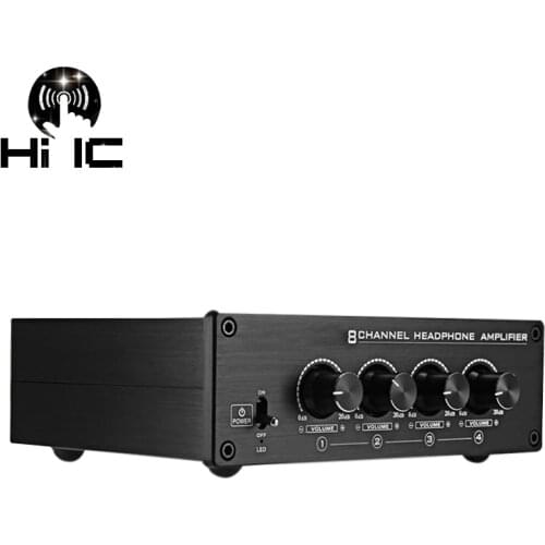 Mixer Professional Monitoring Headphone Amplifier Amplifier 2 in 8 out 8 Channel Headphone Amplifier Amp