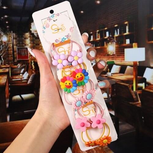 WINYA Cute and playful animal pattern head rope set elastic rubber band hair tie baby tie hair cartoon head rope