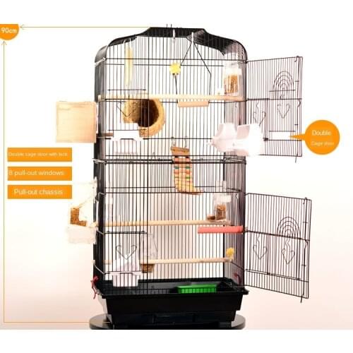 Iron parrot cages wren octopus cage large metal stainless steel small parrot toys breeding cage pet supplies bird ladder