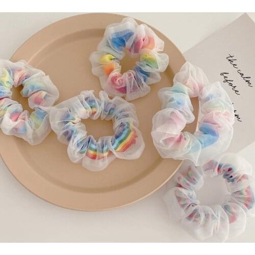 Woman Colorful Hair Ties Scrunchies Girls Elastic Hairband Hair Accessories Rope Headwear Rubber Band Ponytail Holders