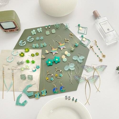 Find Me Simple Summer Alloy Oil Drop Flower Earrings Crystal Butterfly Green Pendant Earrings For Women Jewelry Accessories