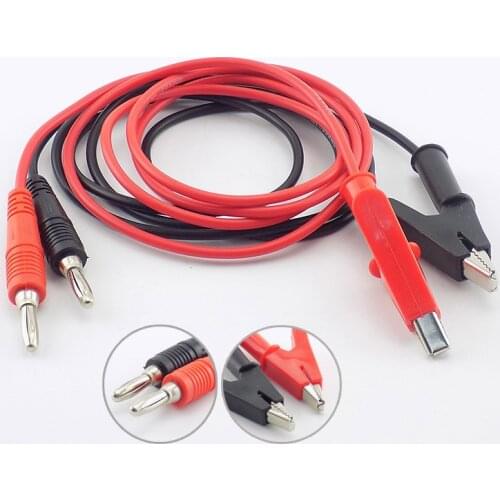 1M Alligator Clip to Banana Plug Test Cable Double Wire Clamp Wire Test Wire For esting Probe Multimeter