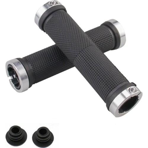 Motorcycle Road Cycling Bike Bicycle Mtb Handlebar Cover Grips Smooth Soft Rubber Anti-Slip Handle Grip Lock Bar End 1 Pair