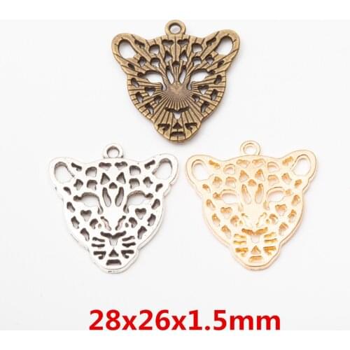 10pcs vintage lovely Leopard head charms Pendant diy earring fit bracelet 5781