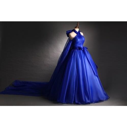 100%real royal blue trail court coronation ball gown royal Medieval Renaissance Victorian dress Belle ball